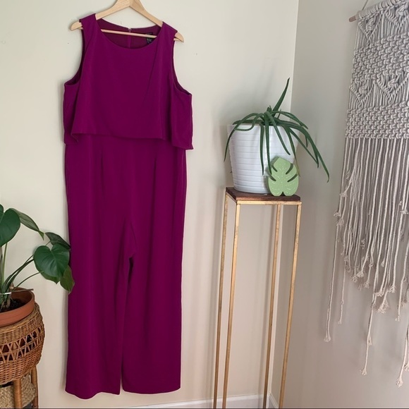 Jay Godfrey Aria Popover Jumpsuit in Purple sz 20w - Picture 3 of 5